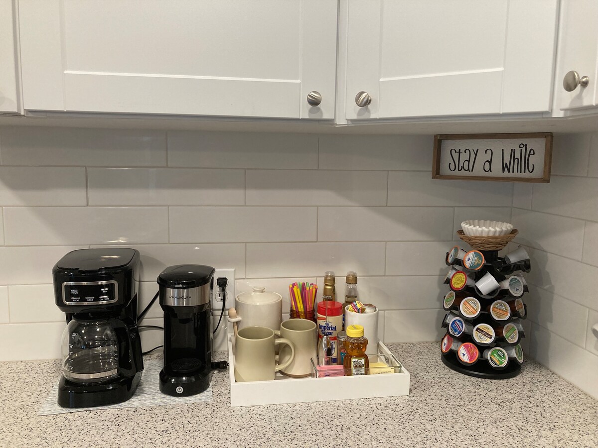 Coffee station in the full kitchen